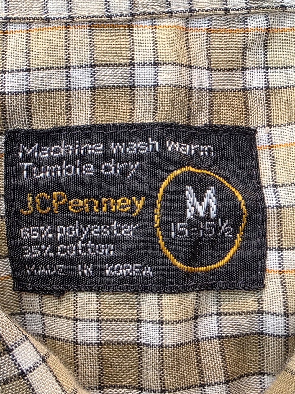 JCPenney Plaid Short Sleeve Button-Up Shirt Made in Korea M - Picture 5 of 7